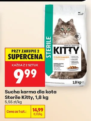 Sucha karma dla kota Sterile Kitty z kurczakiem promocja w Biedronka