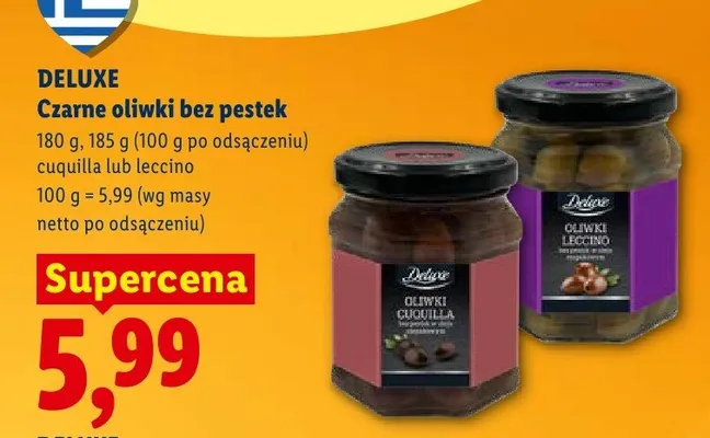 Oliwki czarne bez pestek cugullu lub leccino promocja w Lidl