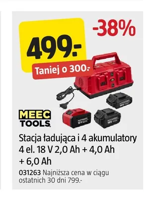 Stacja ładująca i akumulatory Meec Tools promocja w Jula