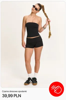 Czarne dresowe spodenki Cropp promocja w Cropp