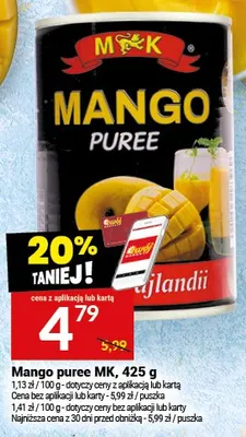 Mango puree MK, 425 g promocja w Twój Market