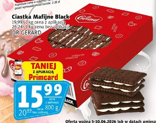 Ciastka Mafijne Black Dr Gerard promocja w Prim Market