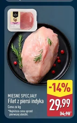 Filet z piersi indyka Mięsne Specjały promocja w Aldi
