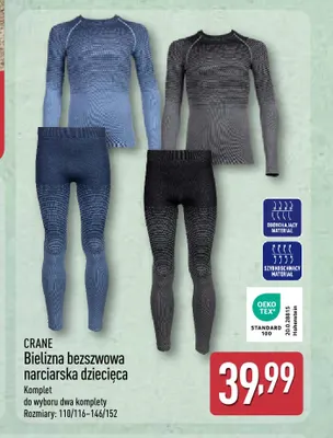 Bielizna bezszwowa narciarska dziecięca Crane promocja w Aldi