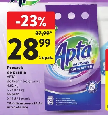 Proszek do prania Apta do tkanin kolorowych promocja w Intermarche