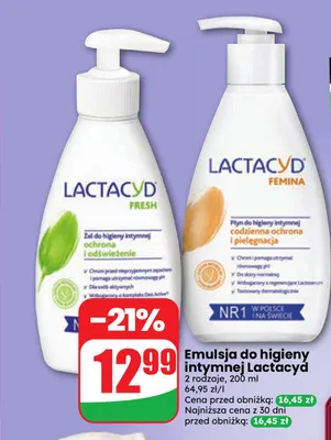 Emulsja do higieny intymnej Lactacyd Fresh promocja w Dino