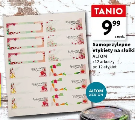 Samoprzylepne etykiety na słoiki Altom promocja w Intermarche