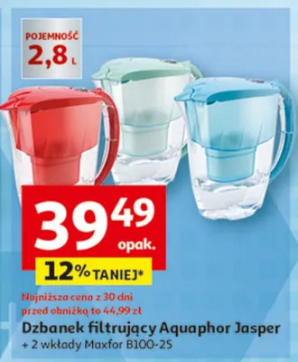 Dzbanek filtrujący Aquaphor Jasper + 2 wkłady Maxfor B100-25 promocja w Auchan