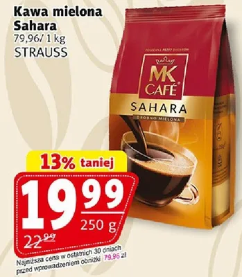 Kawa mielona Sahara Strauss promocja w Prim Market