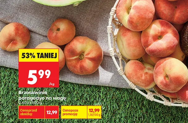 Brzoskwinie paraguayo na wagę Biedronka promocja w Biedronka