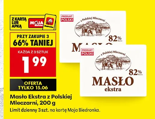 Masło Ekstra z Polskiej Mleczarni promocja w Biedronka