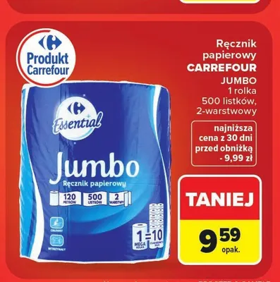 Ręcznik papierowy Carrefour Jumbo promocja w Carrefour