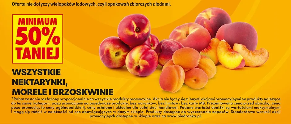Nektarynki, morele i brzoskwinie promocja w Biedronka