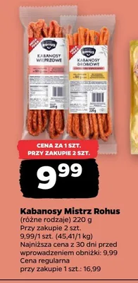 Kabanosy wieprzowe Mistrz Rohus promocja w Netto
