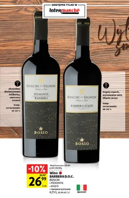 Wino Barbera D.O.C. Piemonte promocja w Intermarche