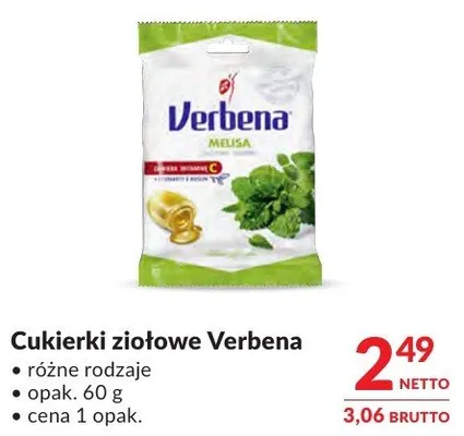 Cukierki ziołowe Verbena promocja w Makro