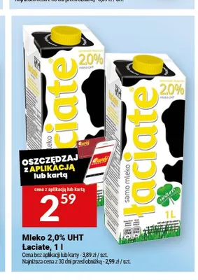 Mleko 2,0% UHT Łaciate promocja w Twój Market