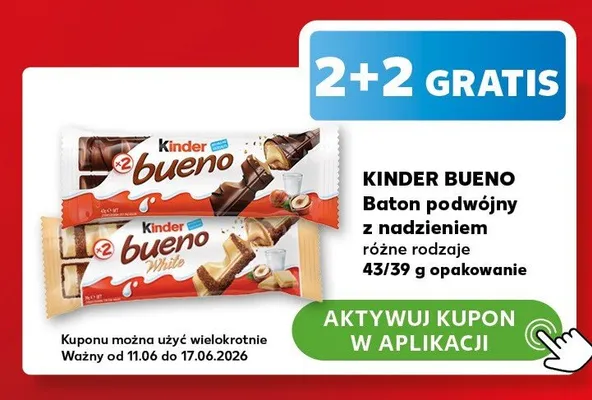 Baton podwójny z nadzieniem Kinder Bueno White promocja w Kaufland