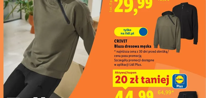 Bluza dresowa męska Crivit promocja