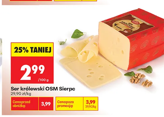 Ser królewski OSM Sierpc promocja w Biedronka