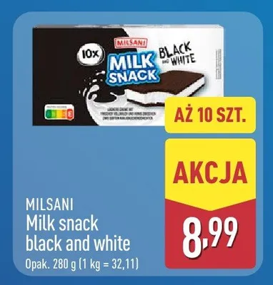 Milk snack black and white Milsani promocja w Aldi