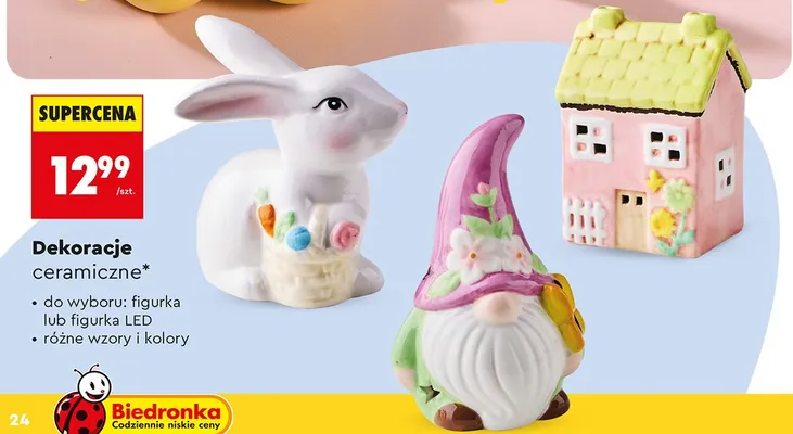 Dekoracje ceramiczne, różne wzory i kolory promocja w Biedronka