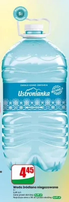 Woda źródlana niegazowana Ustronianka promocja w Dino