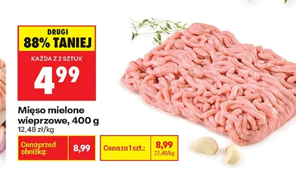 Mięso mielone wieprzowe promocja w Biedronka