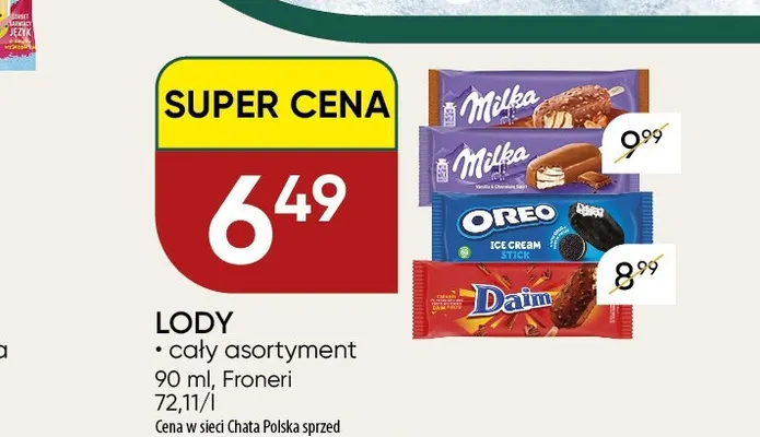 Lody Milka promocja w Chata Polska
