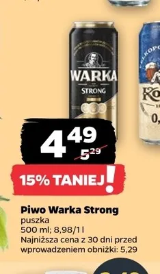 Piwo Warka Strong promocja w Netto