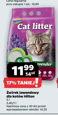 Żwirek lawendowy dla kotów Hilton promocja w Netto