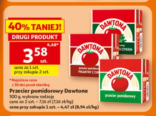 Przecier pomidorowy Dawtona promocja w Auchan