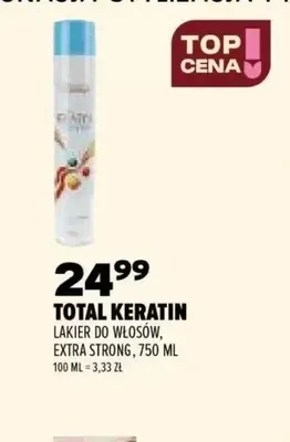 Lakier do włosów Total Keratin extra strong promocja w Drogerie Natura