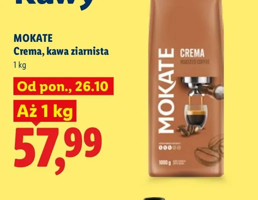 Kawa ziarnista Mokate Crema promocja w Lidl