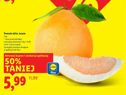 Pomelo żółte, luzem promocja w Lidl