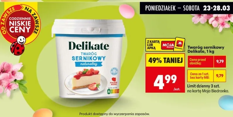 Twaróg sernikowy naturalny promocja w Biedronka