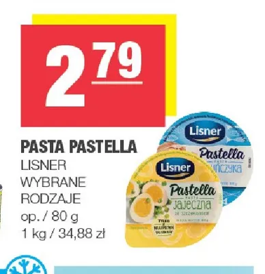 Pasta Pastella jajeczna Lisner promocja w SPAR
