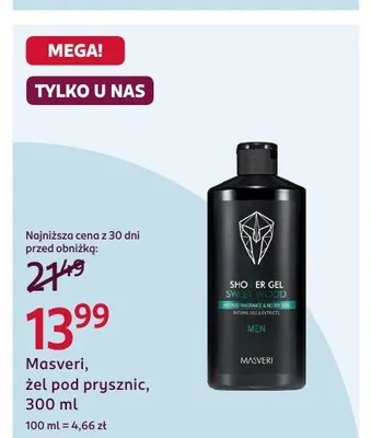Żel pod prysznic Masveri Men Sweet Wood promocja w Rossmann