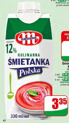 Śmietanka UHT 12% Kulinarna Polska Mlekovita promocja w Dino
