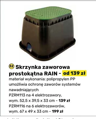 Skrzynka zaworowa prostokątna RAIN promocja w Bricomarche