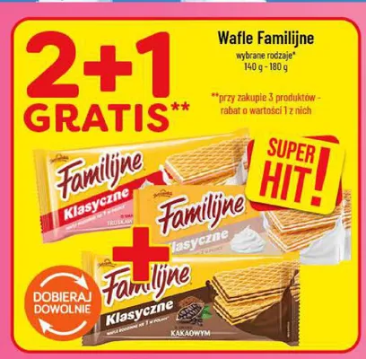 Wafle Familijne Klasyczne kakaowe promocja w POLOmarket