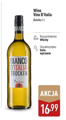 Wino Vino D'Italia Bianco białe wytrawne włoskie promocja w Aldi