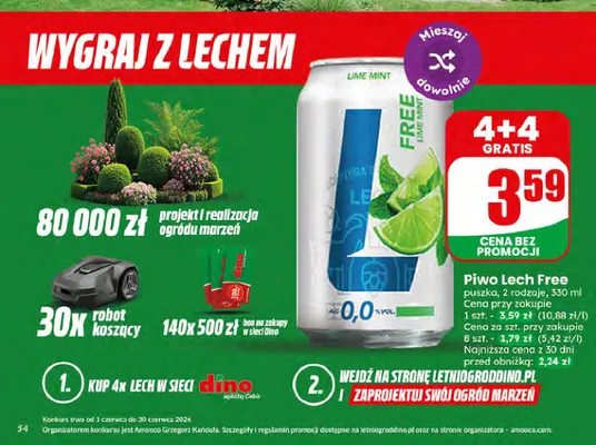 Piwo bezalkoholowe Lech Free promocja w Dino