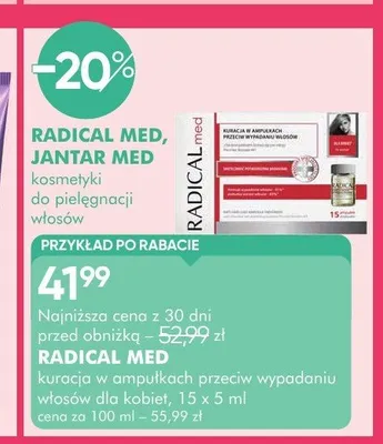 Kuracja w ampułkach przeciw wypadaniu włosów dla kobiet Radical Med promocja w Super-Pharm