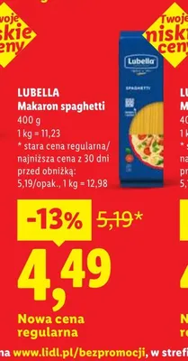 Makaron spaghetti Lubella promocja w Lidl