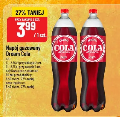 Napój gazowany Dream Cola promocja w POLOmarket