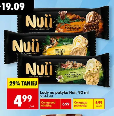 Lody na patyku Nuii Coconut & Indian Mango promocja w Biedronka