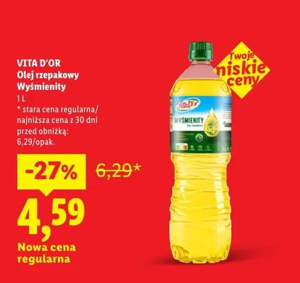 Olej rzepakowy wyśmienity promocja w Lidl
