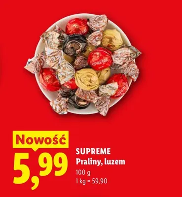 Praliny luzem Supreme promocja w Lidl