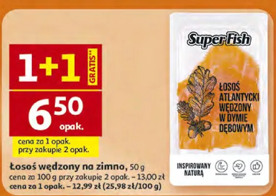 Łosoś wędzony na zimno promocja w Auchan
